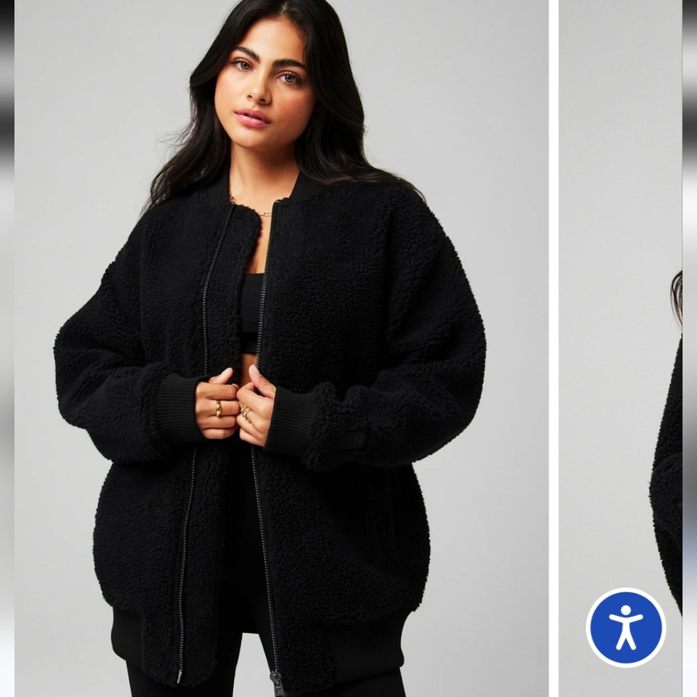 Fabletics Teddy Oversized Jacket Size Medium A4 - image 1